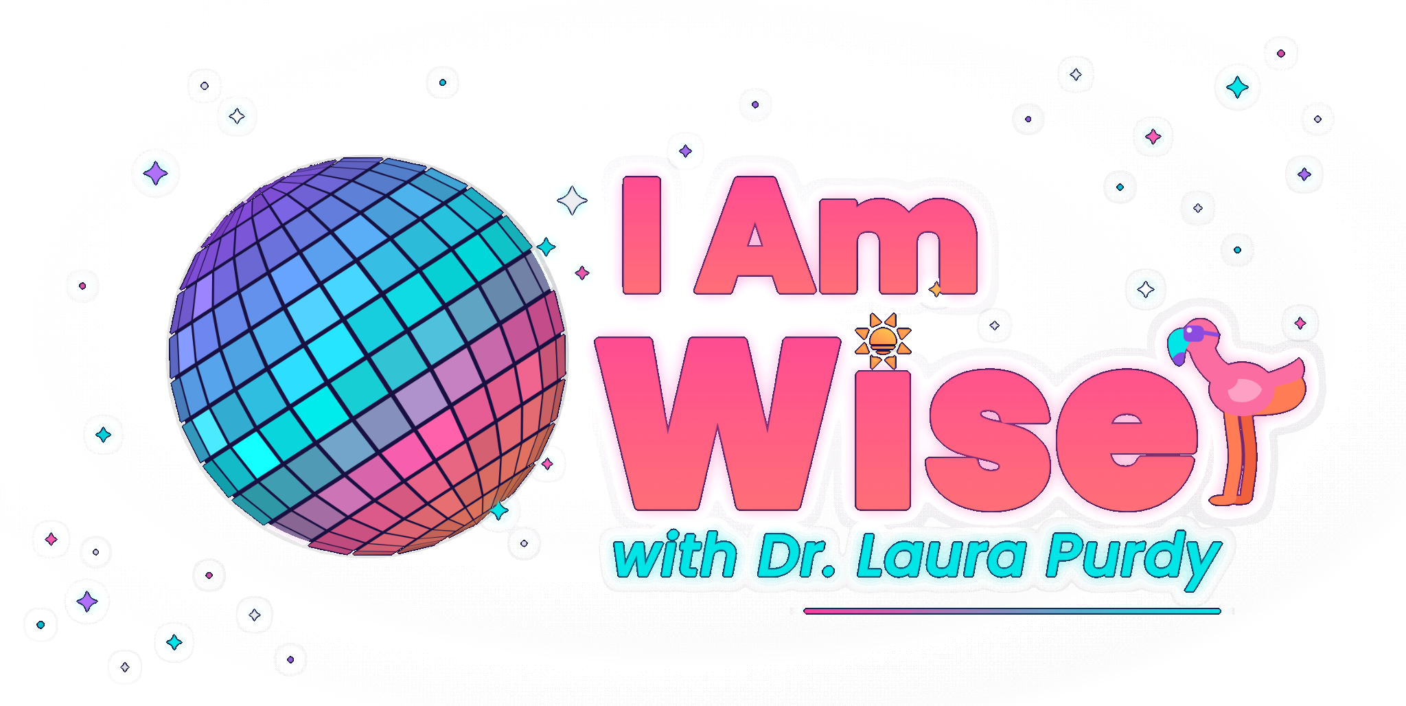 I Am Wiser with Dr. Laura Purdy — flamingo logo